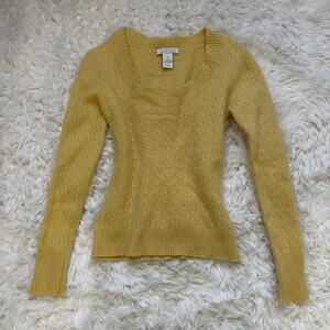 Cashmere Yellow Crewneck Sweater • Size M